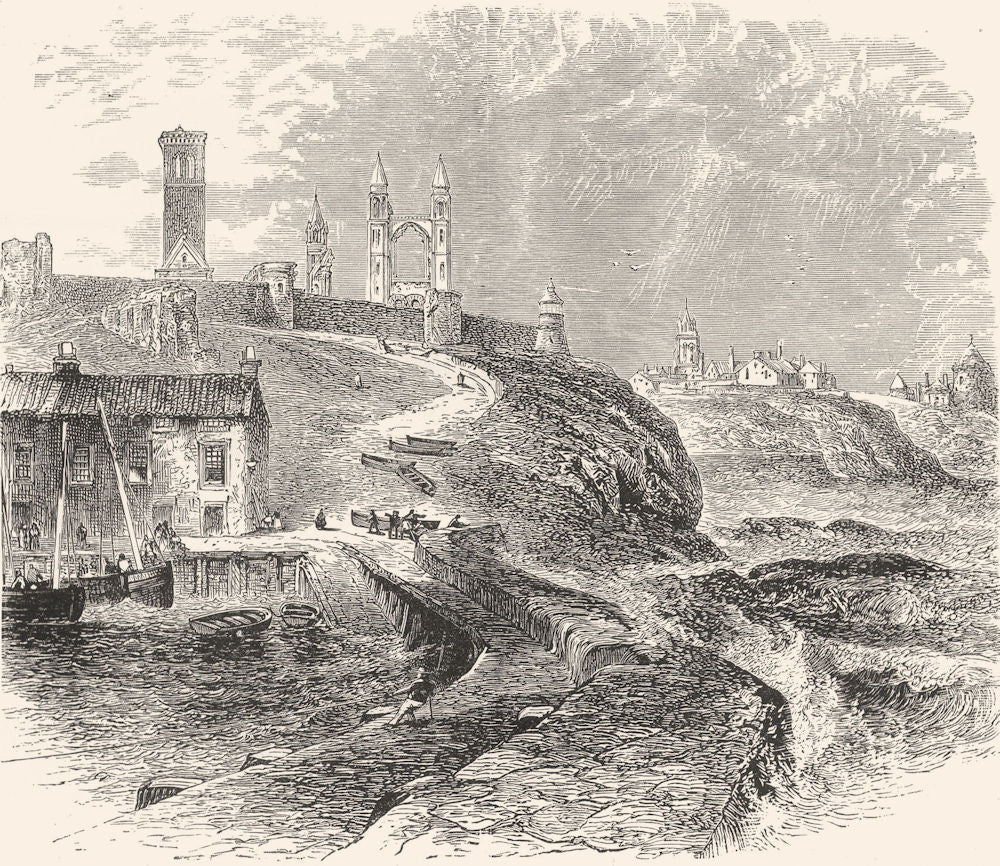 SCOTLAND. St Andrews c1886 old antique vintage print picture